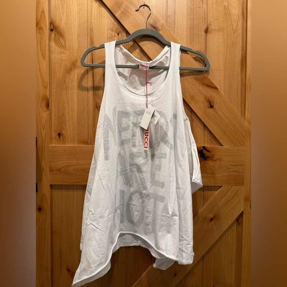 FIORUCCI White Sleeveless Top T Shirt Size S NWT